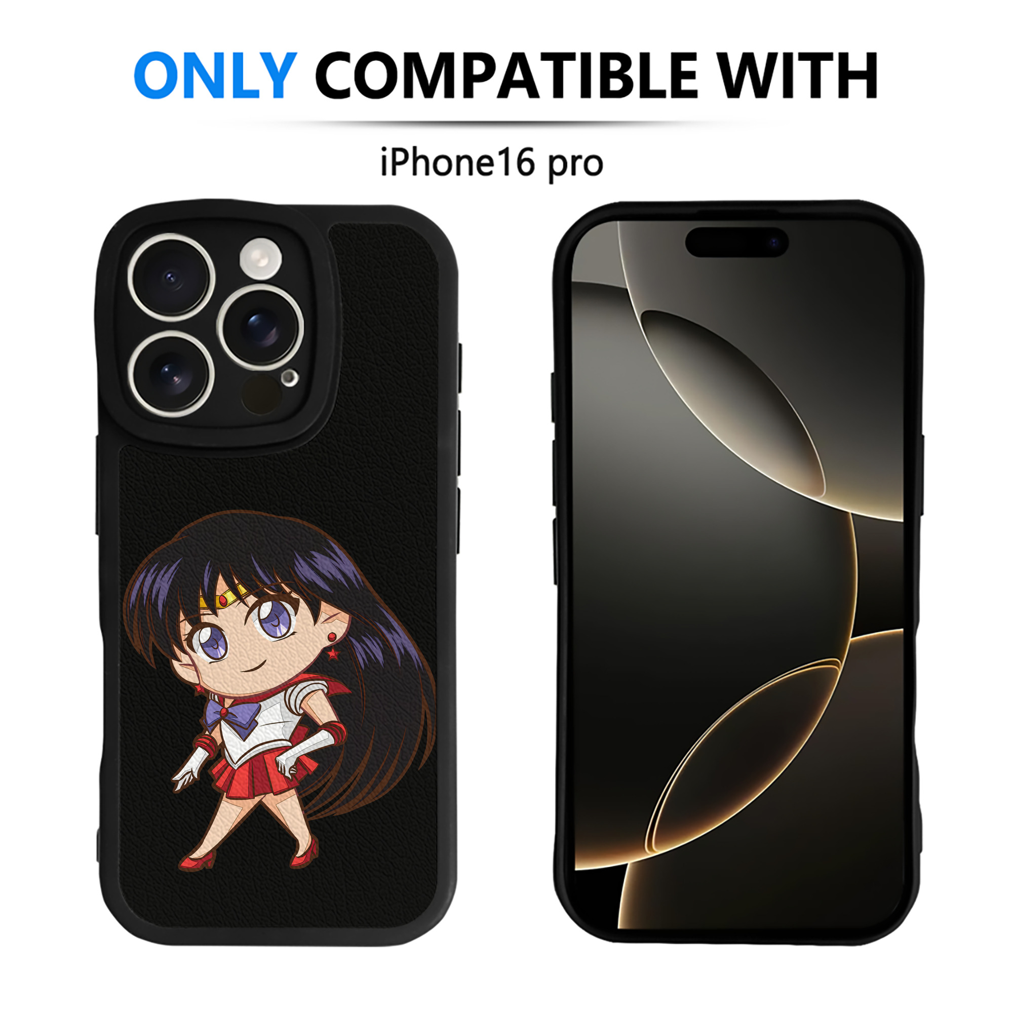 （画像用） 美少女戦士セーラームーン 火野レイ ひの レイ Sailor Moon Hino Rei （セーラーマーズ,Sailor Mars） 【iPhone 16シリーズ対応】シリコンスマホケース（レザー調） 材質：シリコン